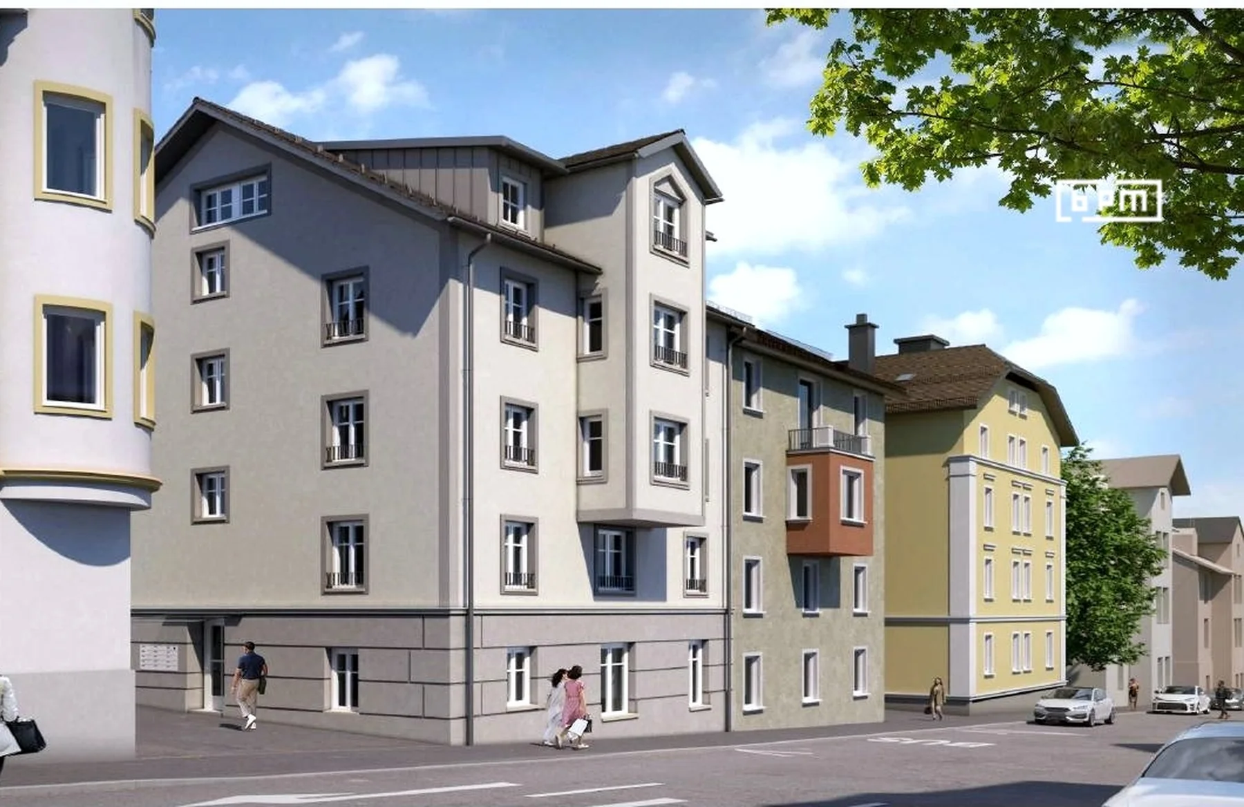 Bodmanstraße 42 in Kempten — Straßenansicht des kernsanierten Mehrfamilienhauses